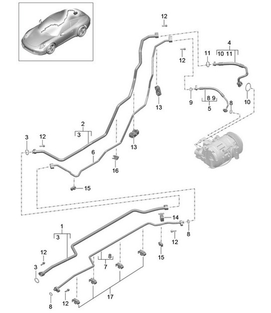 Diagram 813-025 Porsche Panamera Turbo V8 Executive 