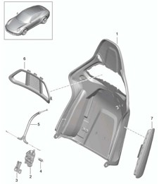 Backrest shell bucket seat / Collapsible / Accessories 991.1 2012-16