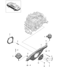 Suspension moteur 991.2 Carrera 2017-19