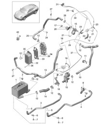 - PDK - Getriebe / Wärmetauscher / Ölrohr / Wasserrohr - CG110, CG115, CG140 - 991.2 Carrera 2017-19