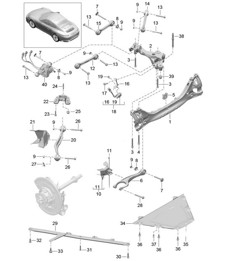 Rear axle / Side part / Carrier / Guide 991.2 Carrera 2017-19