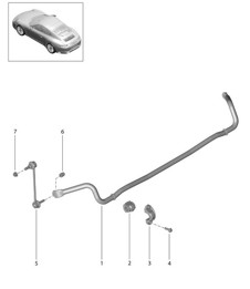 Anti-roll bar - Standard chassis, PR:-031,-352 - 991.2 Carrera 2017-19