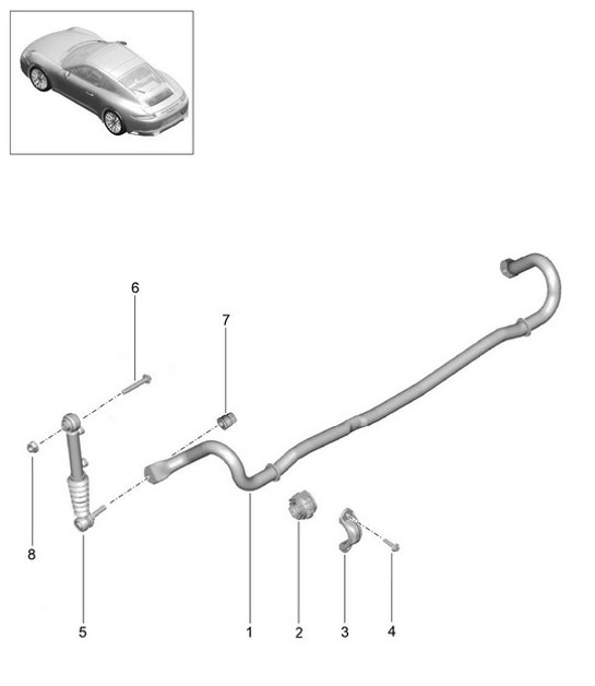 Diagram 501-004 Porsche Boxster 718 2.0L Manual (300 Bhp) Asse posteriore