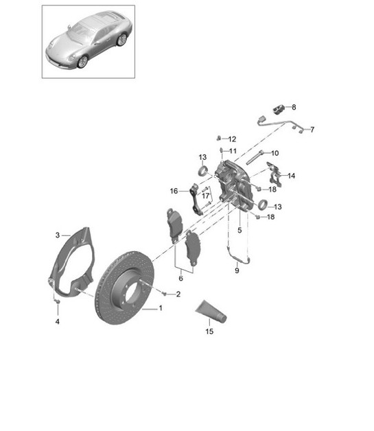 Diagram 602-000 Porsche Boxster 986/987/981 (1997-2016) Wheels, Brakes