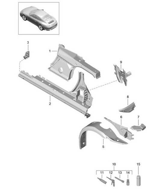 Diagram 801-060 Porsche 卡曼 GT4 3.8L 2015-16  车身