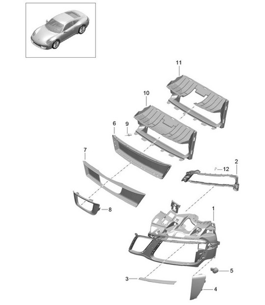 Diagram 802-007 Porsche Cayman GTS 718 4.0L PDK (400 CV) Carrocería