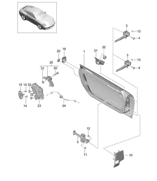 Diagram 804-000 Porsche Cayman GTS 718 2.5L Manual (365 Bhp) Body