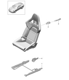 Schalensitz / zusammenklappbar (komplett) 991.2 Carrera 2017-19