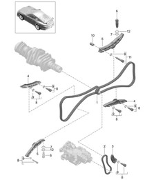 Tensor de cadena / Control de válvulas 991 R/GT3/RS 2014-21