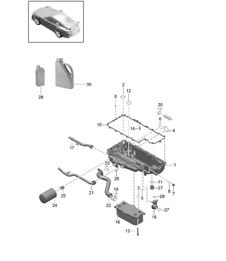 Filtro olio/Console (Modello: DGG,DGGA,DGGB DNS,DSD) 991 GT3 4.0L 2014-21