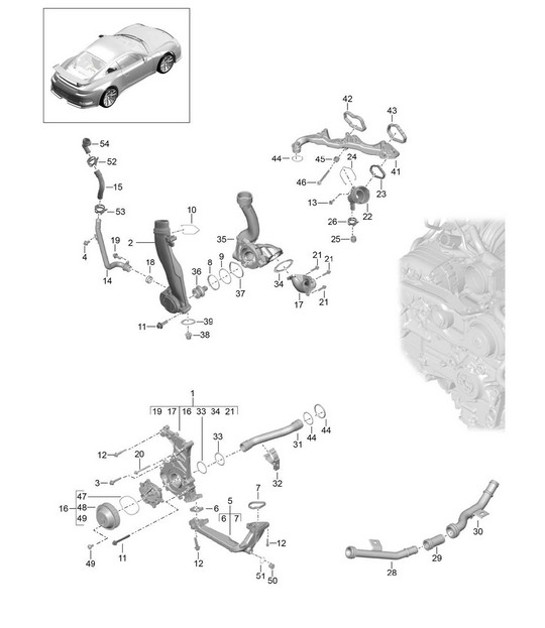 Diagram 105-000 Porsche Cayenne 9PA (955) 2003-2006 Engine