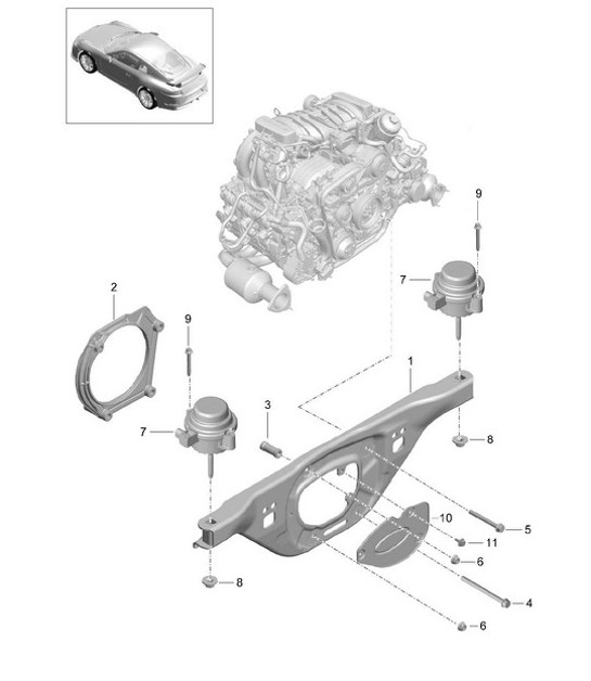 Diagram 109-000 Porsche Cayenne 3.6L 2007>> Motor