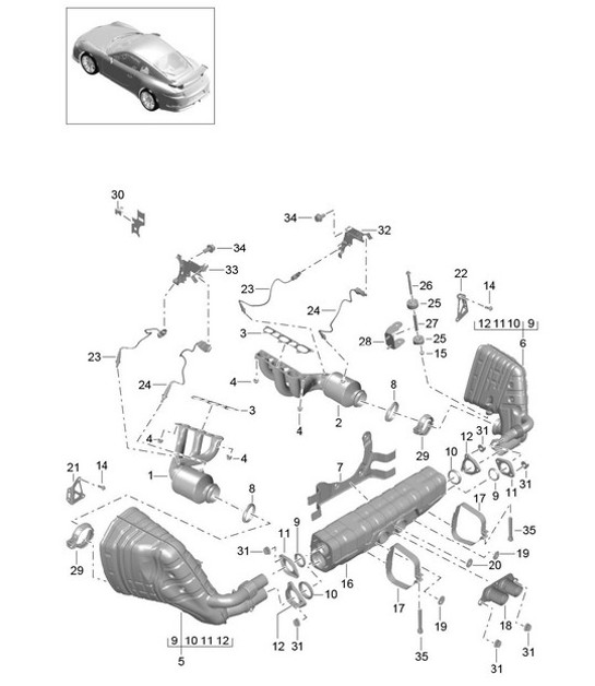Diagram 202-006 Porsche 卡宴 V6 3.0L 汽油 340Hp 
