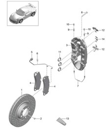 Disc brake / Front axle - PR:450, PCCB - 991 GT3/RS 2018>>