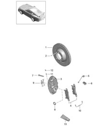 Disc brake / Rear axle - PR:450, PCCB - 991 GT3/RS 2018>>