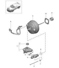 Maître-cylindre de frein / servofrein 991 R/GT3/RS 2014-17