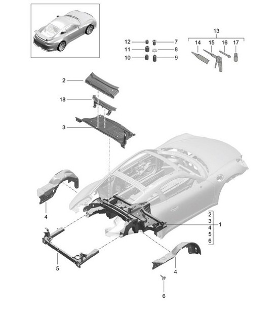 Diagram 801-035 Porsche 964 (911) RS 3.8L 1991-93 Body