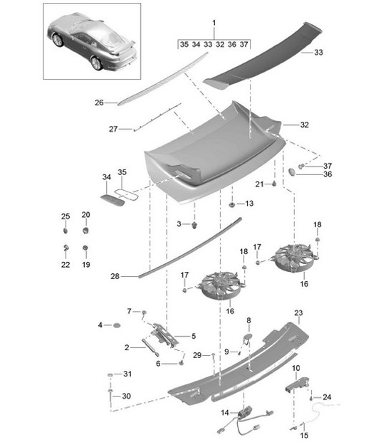 Diagram 803-005 Porsche Boxster GTS 718 2.5L 手动（365 马力）  车身