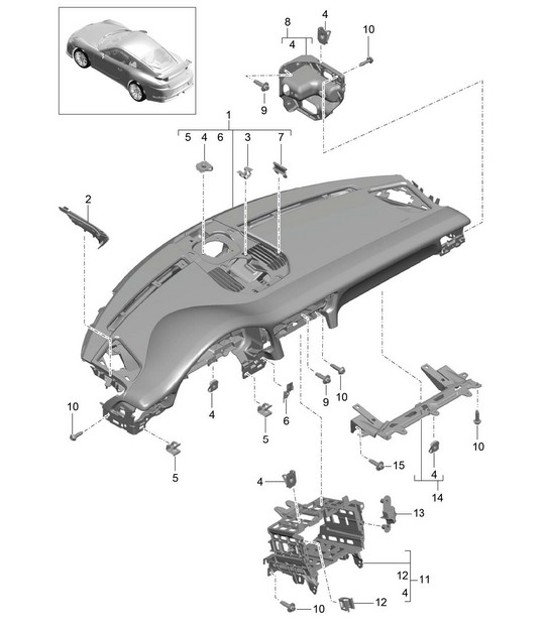 Diagram 809-000 Porsche 992 Carrera 2 敞篷车 3.0L 