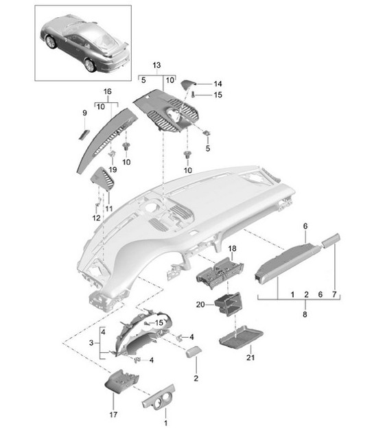 Diagram 809-005 Porsche Boxster 986 2.7L 1999-02  车身