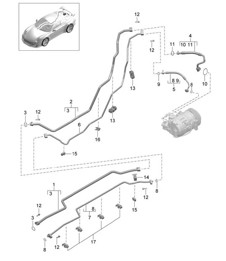 Circuit réfrigérant / Bas de caisse et Partie arrière (PR:573) 991 GT3 2014-17