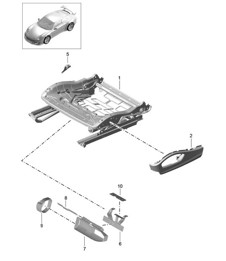 Structure de siège / Siège sport Plus / Accessoires / Garniture pour commutateur 991 GT3 2014-21
