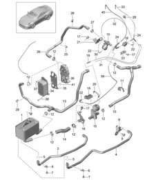 - PDK - Tubo de aceite de caja de cambios / intercambiador de calor / Tubo de agua - CG155, CG160 - 991 Turbo 2014-20
