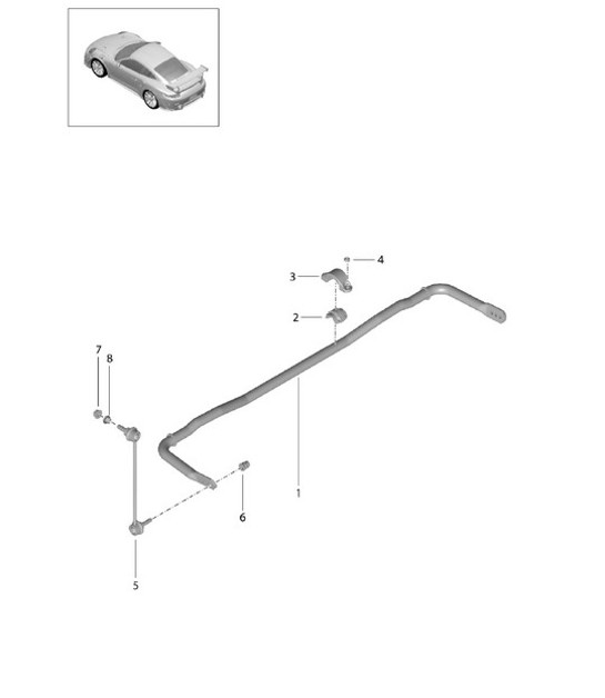 Diagram 501-023 Porsche 卡宴 S/GTS 4.8L 2007>> 后轴