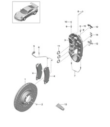 Disc brake / Front axle / PCCB - PR:D97 - 991 GT2 RS 2014-20