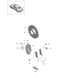 Disc brake / Rear axle / PCCB - PR:D97 - 991 GT2 RS 2014-20