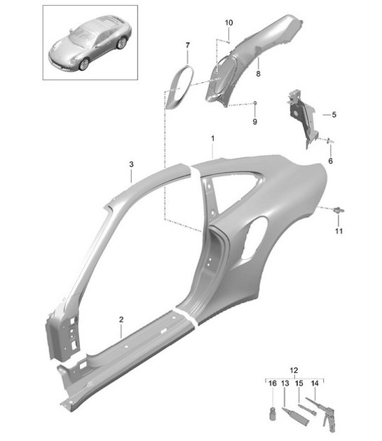 Diagram 801-055 Porsche Cayman S 718 2.5L Manual (350Bhp) Body