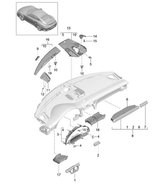 Diagram 809-005 Porsche Panamera 4S E-Hybrid Sport Turismo 2.9L V6 