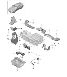 Guía de aire / Distribuidor de aire 991 Turbo / GT2 RS 2014-20