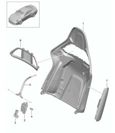 Backrest shell / Bucket seat / Accessories - Collapsible - 991 Turbo >>2016