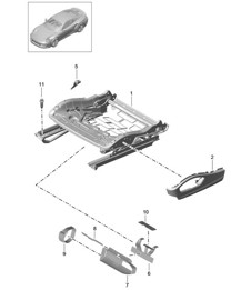 Structure de siège / Siège sport Plus / Accessoires / Garniture pour interrupteur 991 Turbo &gt;&gt;2016