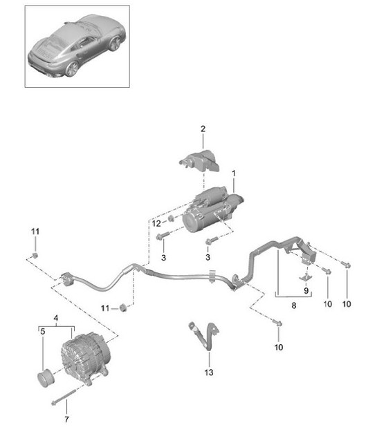 Diagram 902-005 Porsche Cayman 987C/981C (2005-2016) Materiale elettrico