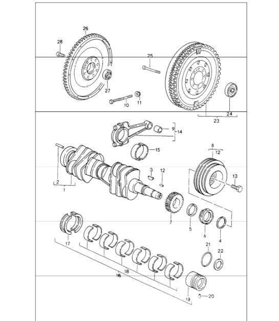 Diagram 102-00 Porsche Cayenne 9PA1 (957) 2007-2010 Engine