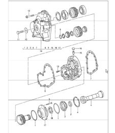 tiptronic: spur gears, intermediate plate 993 CARRERA A50.04/05 1994-98
