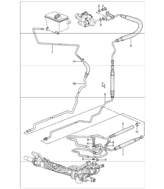 Diagram 403-02 Porsche Boxster 981 2.7L 2012-16 前轴、转向 