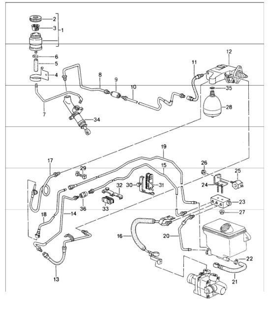 Diagram 702-09 Porsche 991 Targa 4S 3.0L (420 ch) Système de levier manuel, groupe de pédales 