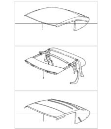 convertible top, covering convertible, top frame roofliner 993 1994-98