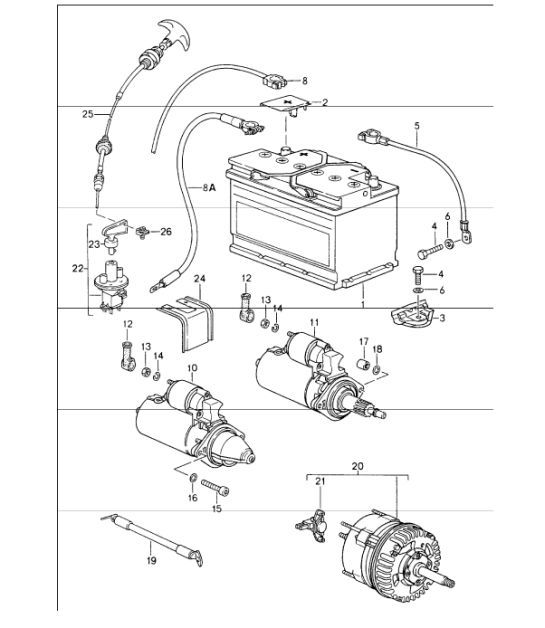 Diagram 902-05 Porsche 991 Cabriolet 2S 3.0L (420 Bhp) Electrical equipment