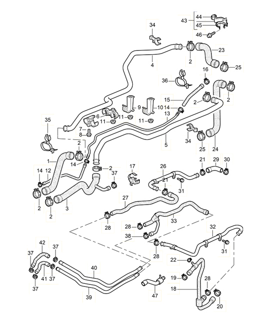 Diagram 105-05 Porsche 993 (911) C2 1994-1997 Motor
