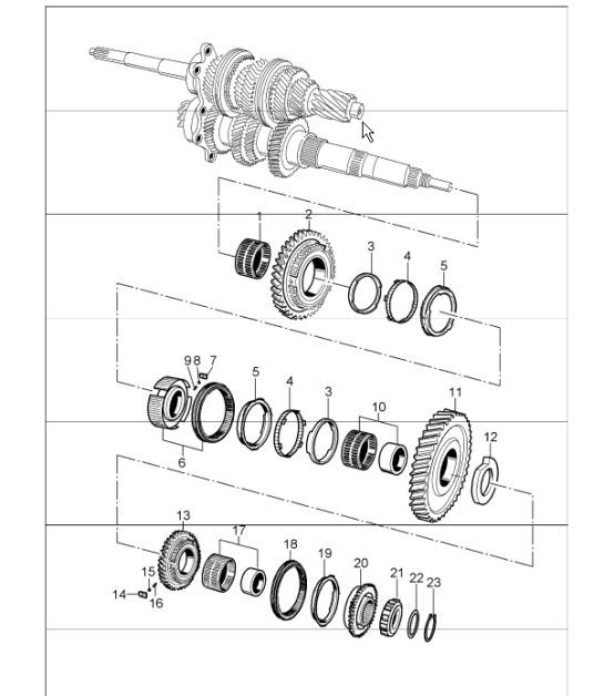 Diagram 303-11 Porsche Boxster 986/987/981 (1997-2016) Transmission