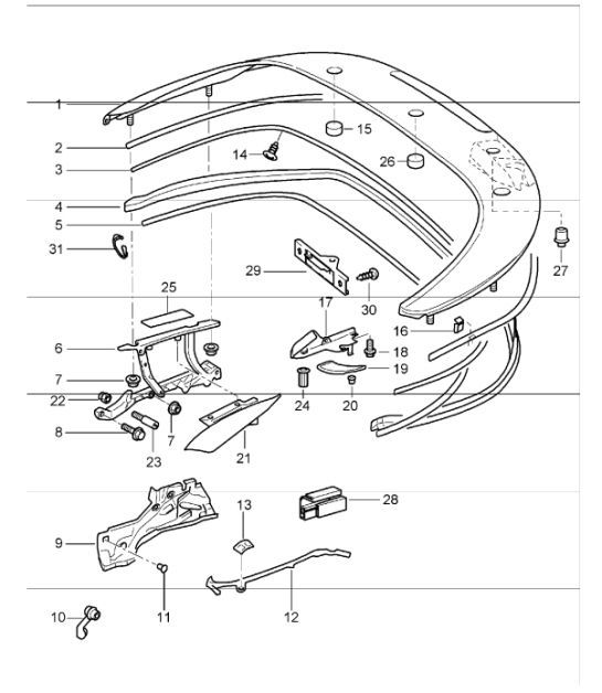 Diagram 811-13 Porsche 992 Targa 4 3.0L 