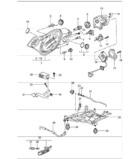 Diagram 905-03 Porsche 997 MKII Turbo 2009>> Materiale elettrico