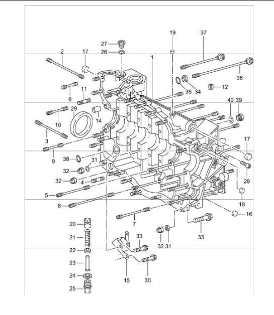 Diagram 101-10 Porsche Boxster 25 Years 718 4.0L PDK (400 Bhp) Motore