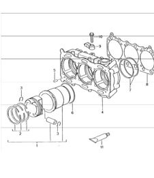 cylinder with piston (see workshop manual) 996 TURBO 2001-05