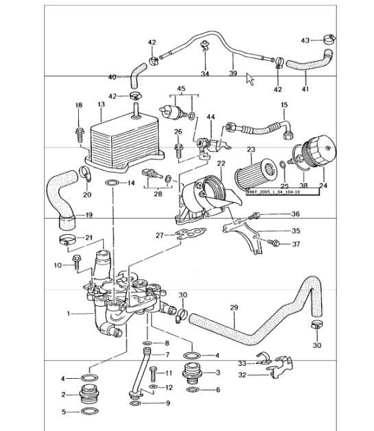 Diagram 104-10 Porsche Cayman 987C/981C (2005-2016) Motor