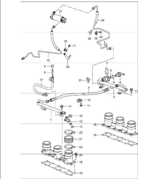 Diagram 107-05 Porsche Boxster 718 2.0L PDK (300 Bhp) Engine